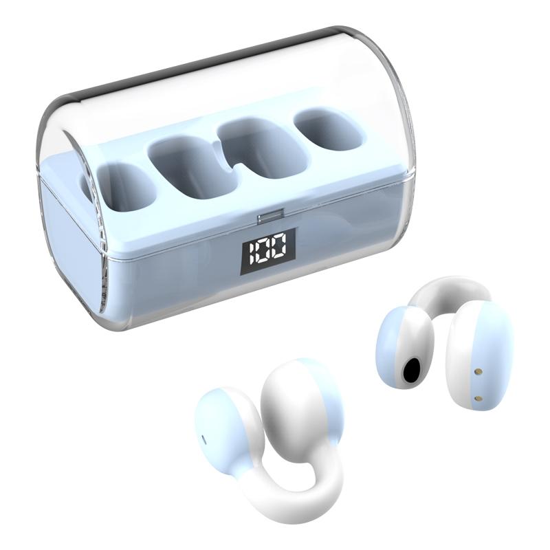 V562-C1083383060DBT-202505261827-00 Wireless Earphones with Digital Display and Charging Case - Blue - Image 1