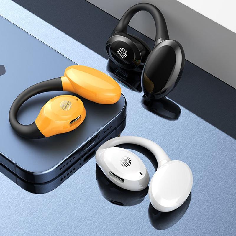 V562-C1087824060DBT-202505222017-02 Waterproof Touch Control Wireless Earphones with Ear-hook for Sports - White - Image 3