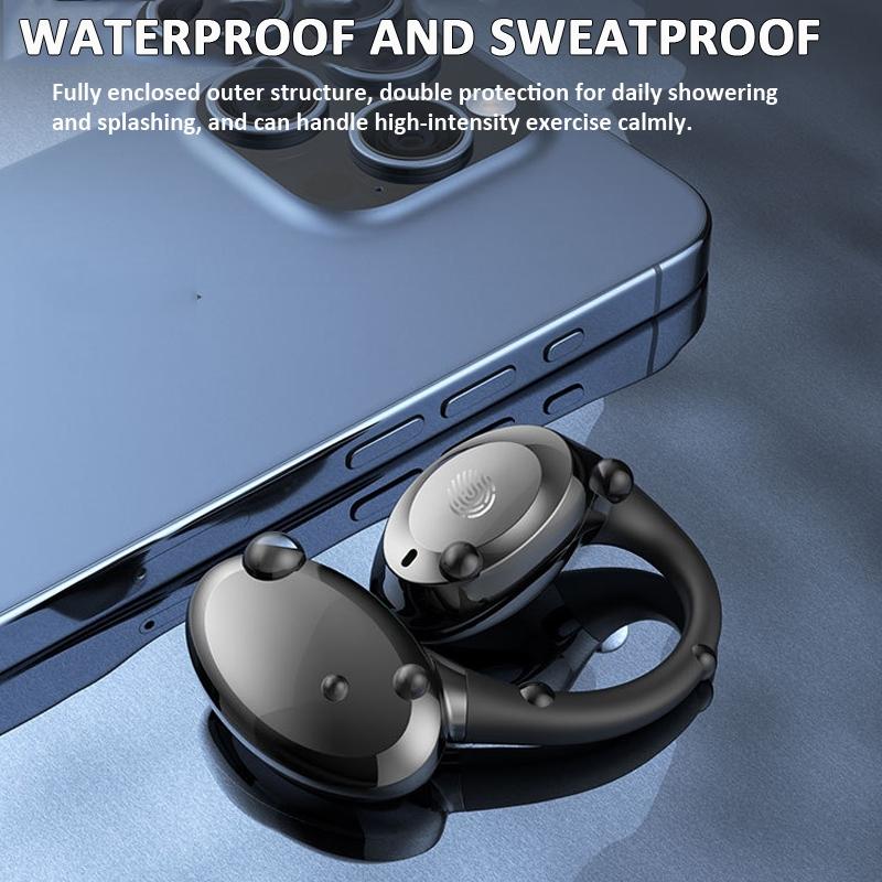 V562-C1087824060DBT-202505222017-09 Waterproof Touch Control Wireless Earphones with Ear-hook for Sports - White - Image 10