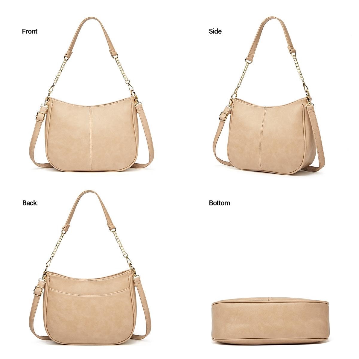 V562-C1094343060DBT-202505191527-04 Adjustable Leather Crossbody Bag Large Capacity - Beige - Image 5