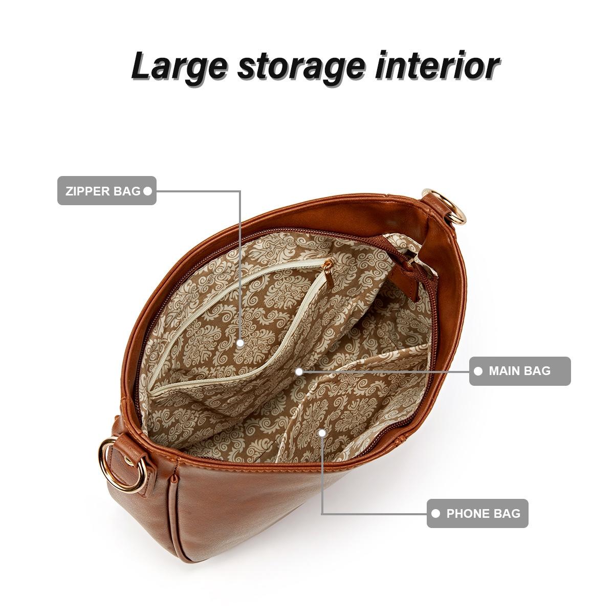 V562-C1094343060DBT-202505191527-12 Adjustable Leather Crossbody Bag Large Capacity - Beige - Image 13