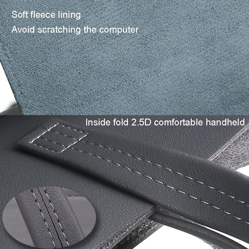 V562-C1094673060DBT-202502282121-06 Waterproof Elastic Button Laptop Handbag - Pu Material - Khaki - 13.3/14 Inch - Image 7