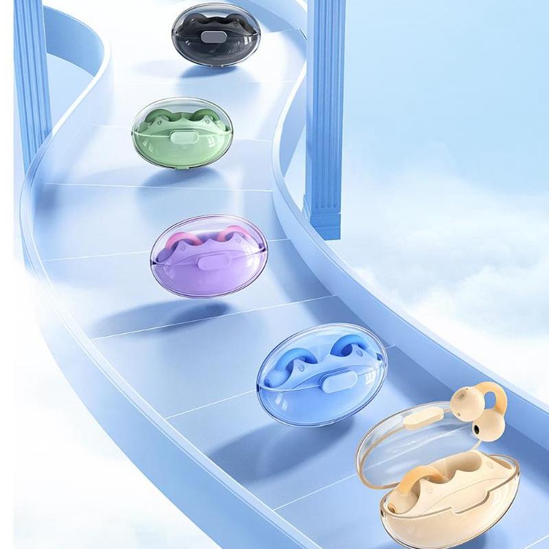 V562-C1099634060DBT-202505222035-02 Wireless Bluetooth Earphone - Transparent Ear Clip - Ows Sports - Blue - Image 3