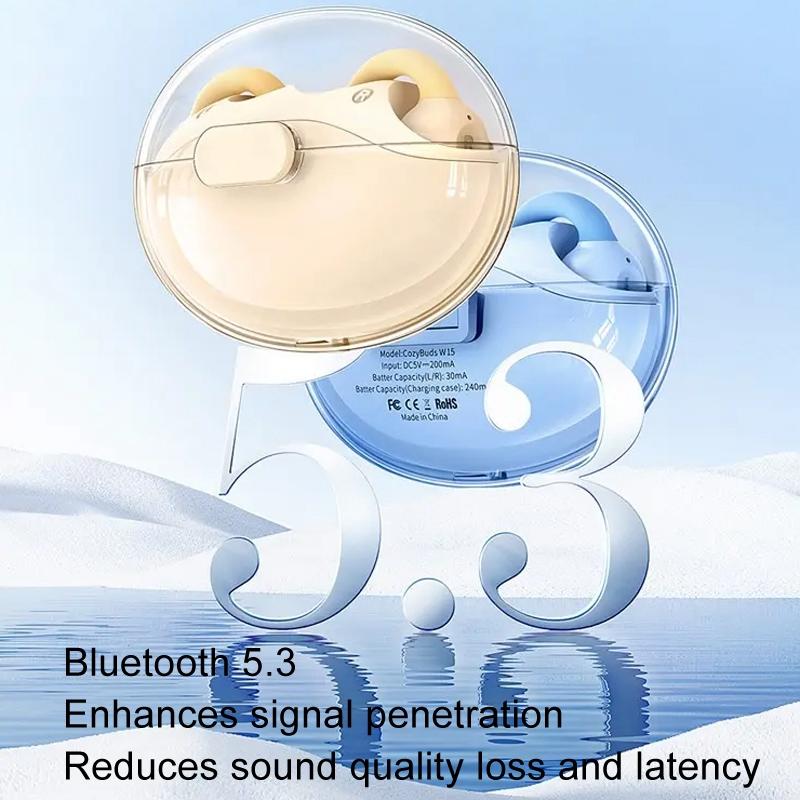 V562-C1099634060DBT-202505222035-07 Wireless Bluetooth Earphone - Transparent Ear Clip - Ows Sports - Blue - Image 8