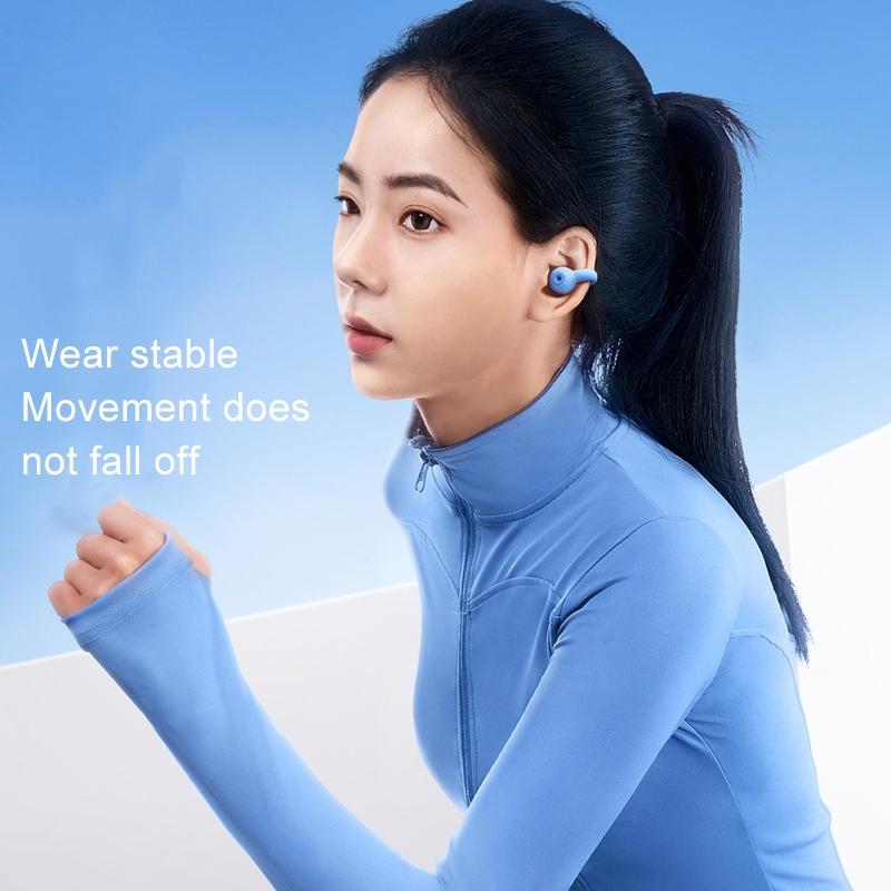 V562-C1099634060DBT-202505222035-10 Wireless Bluetooth Earphone - Transparent Ear Clip - Ows Sports - Blue - Image 11