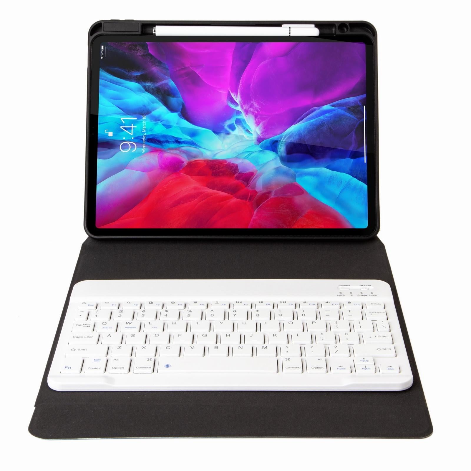 V562-C202164200ADE-202504291932-04 Leather Case With Bluetooth Keyboard For Ipad 9.7 2018 & 2017 - Three-Fold Holder - Purple - Image 5