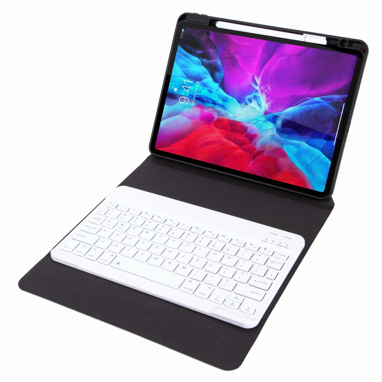V562-C202164200ADE-202504291932-11 Leather Case With Bluetooth Keyboard For Ipad 9.7 2018 & 2017 - Three-Fold Holder - Purple - Image 12