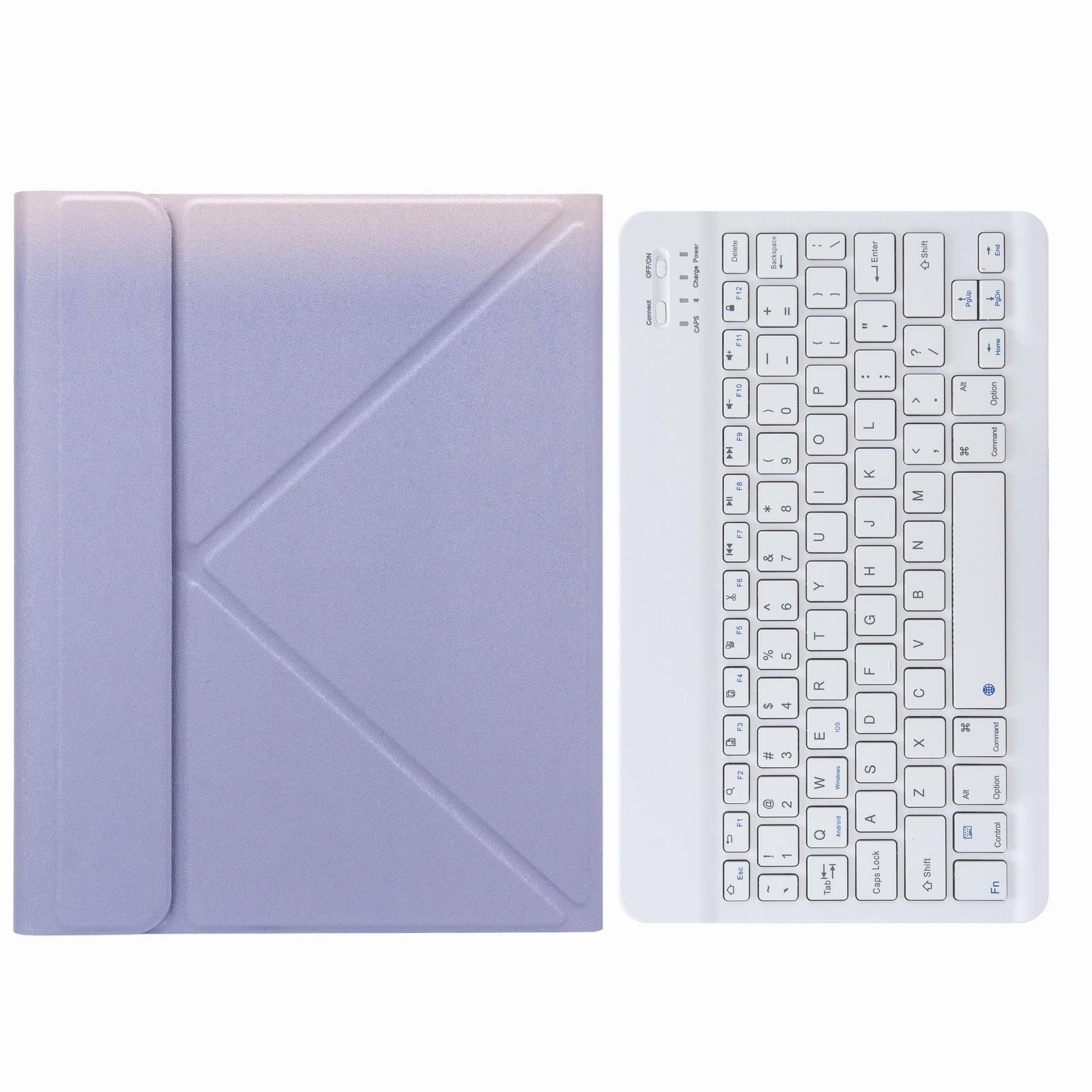 V562-C202164200ADE-202504291932-13 Leather Case With Bluetooth Keyboard For Ipad 9.7 2018 & 2017 - Three-Fold Holder - Purple - Image 14