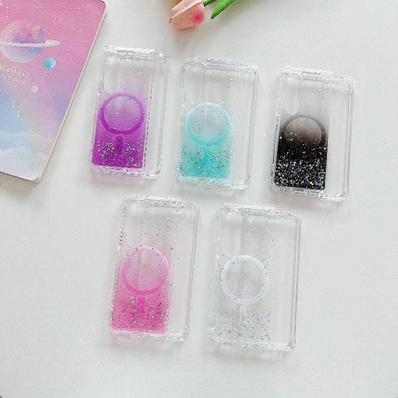 V562-C205192200AYS-202503211516-02 For Samsung Galaxy Z Fold4 5G Sparkle Tpu Case With Magsafe - Purple - Image 3