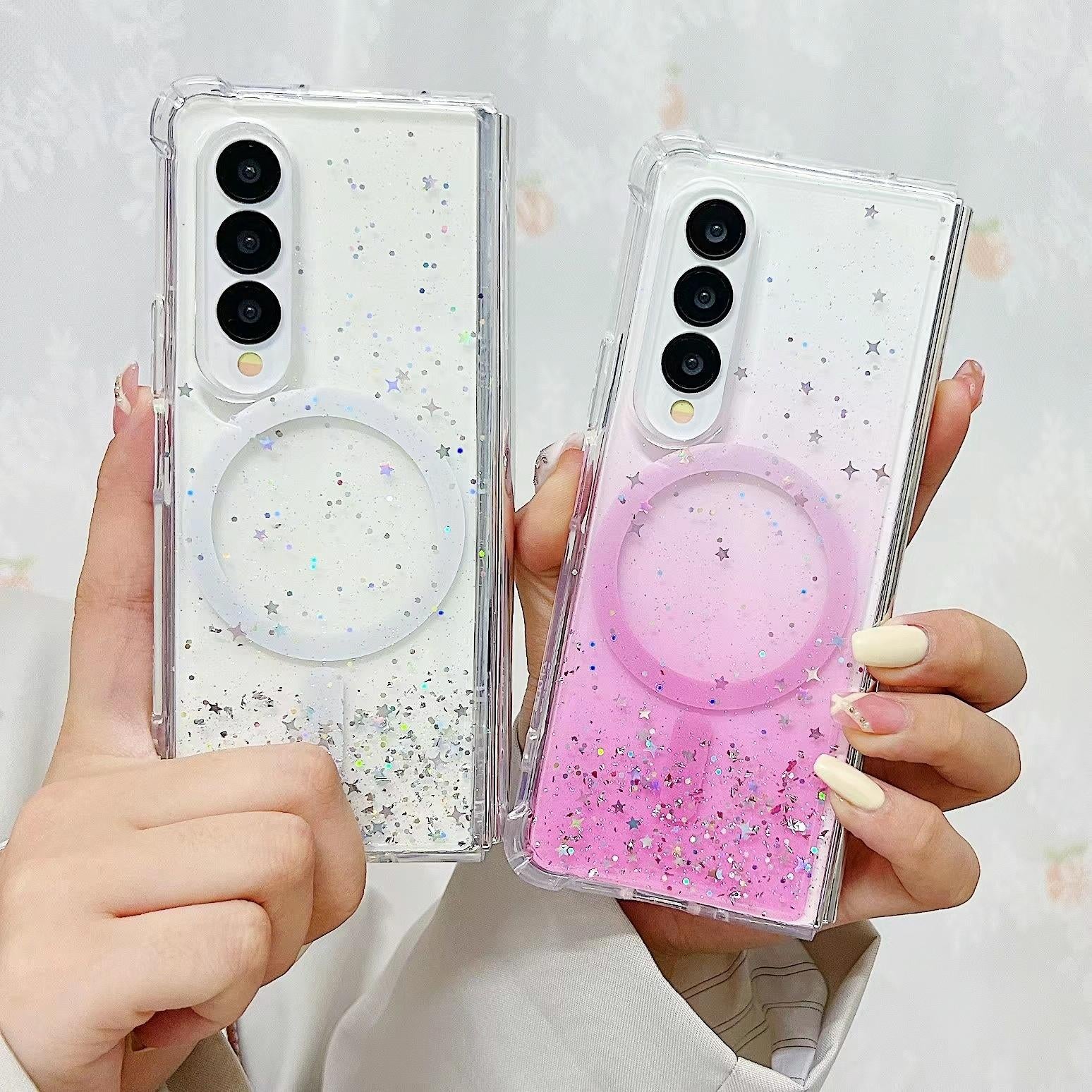 V562-C205192200AYS-202503211516-04 For Samsung Galaxy Z Fold4 5G Sparkle Tpu Case With Magsafe - Purple - Image 5