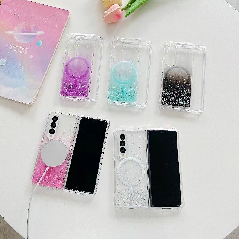 V562-C205192200AYS-202503211516-06 For Samsung Galaxy Z Fold4 5G Sparkle Tpu Case With Magsafe - Purple - Image 7