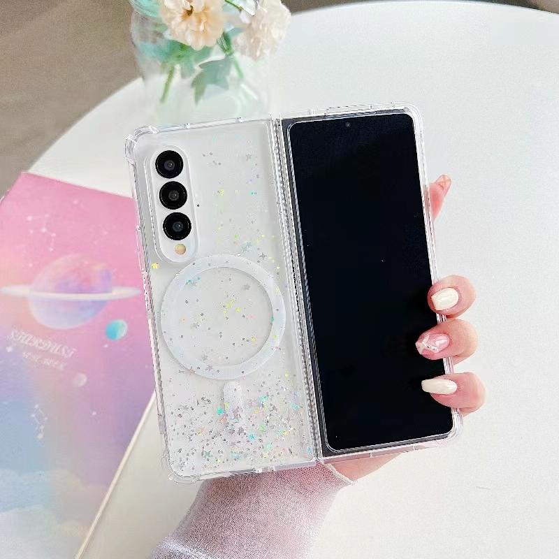 V562-C205192200AYS-202503211516-11 For Samsung Galaxy Z Fold4 5G Sparkle Tpu Case With Magsafe - Purple - Image 12