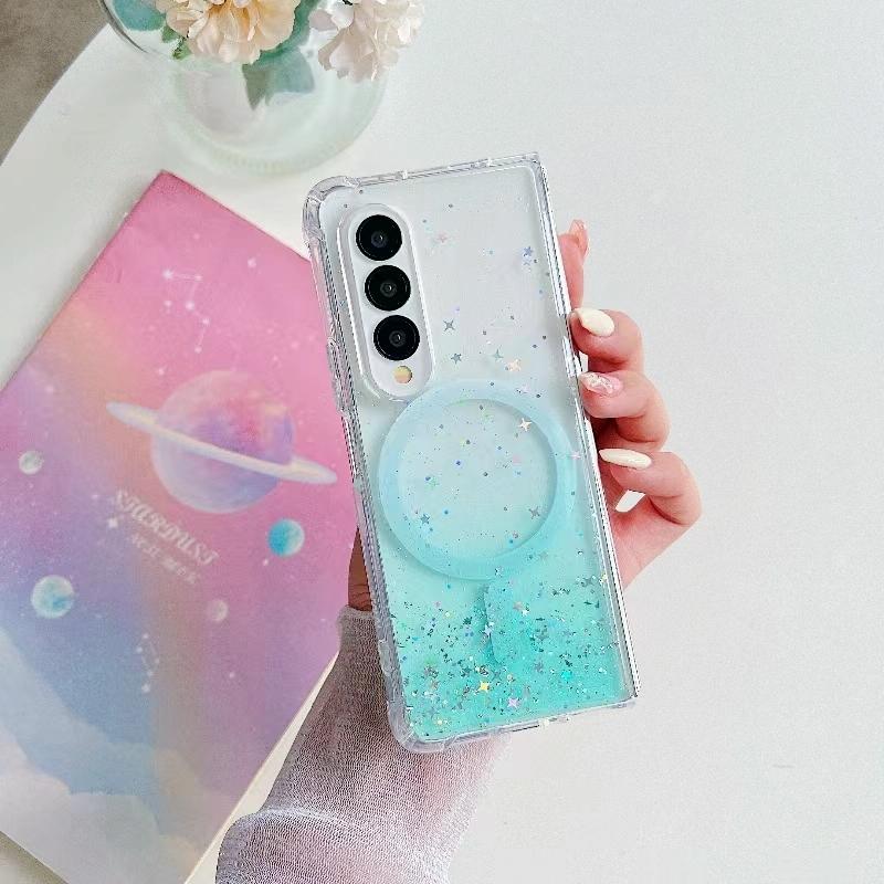 V562-C205192200AYS-202503211516-12 For Samsung Galaxy Z Fold4 5G Sparkle Tpu Case With Magsafe - Purple - Image 13