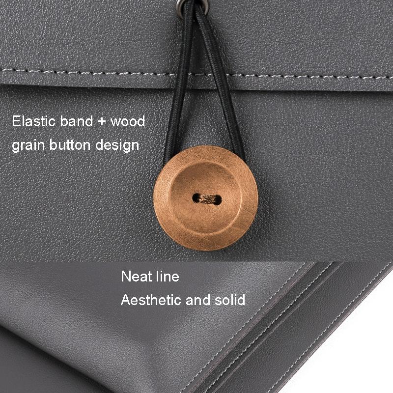 V562-C2094673060DBT-202502282120-05 Waterproof Elastic Button Laptop Handbag - Pu Material - Khaki - 15.4/16 Inch - Image 6