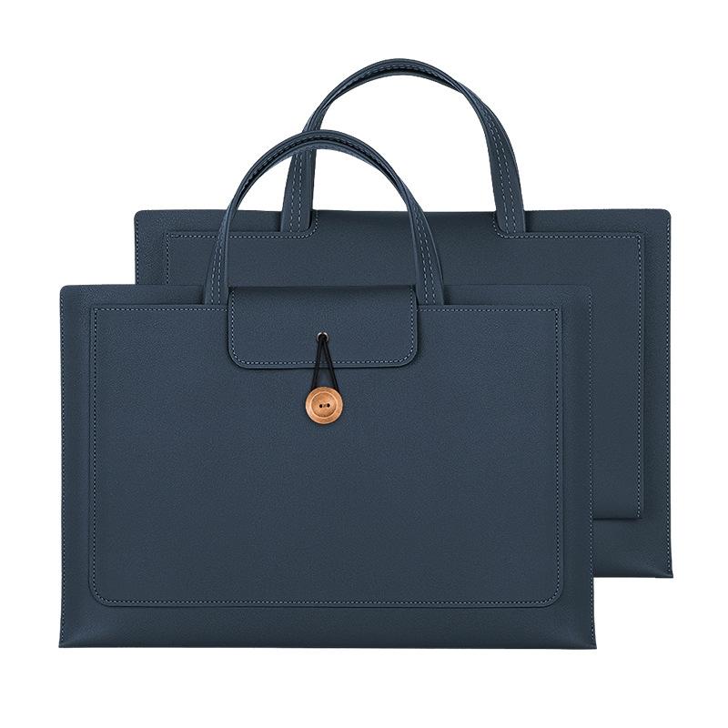 V562-C2094673060DBT-202502282120-11 Waterproof Elastic Button Laptop Handbag - Pu Material - Khaki - 15.4/16 Inch - Image 12
