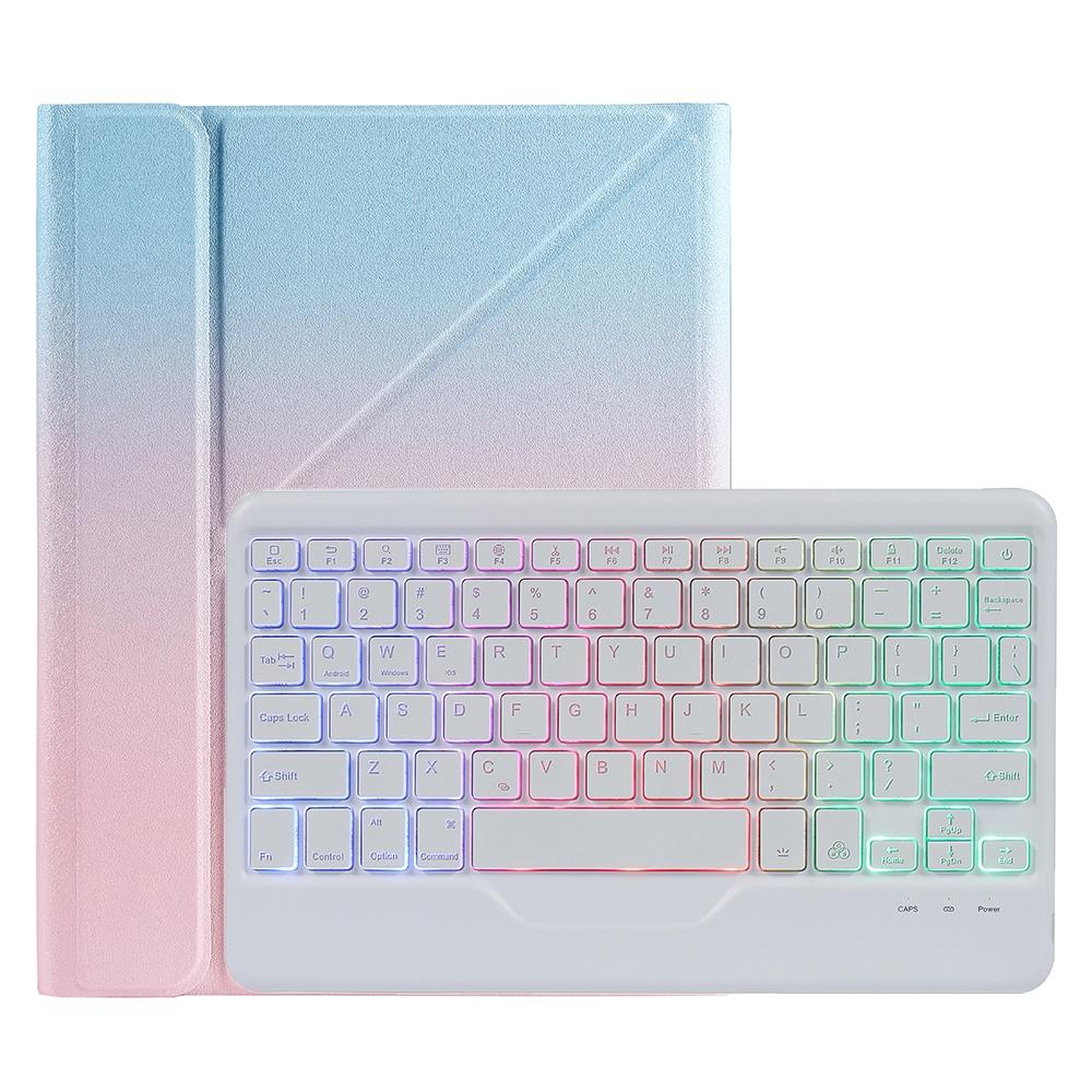 V562-C303166100ADE-202504292007-14 Bluetooth Keyboard Leather Case For Ipad Pro 11 With Holder & Pen Slot - Gradient Dark Green - Image 15