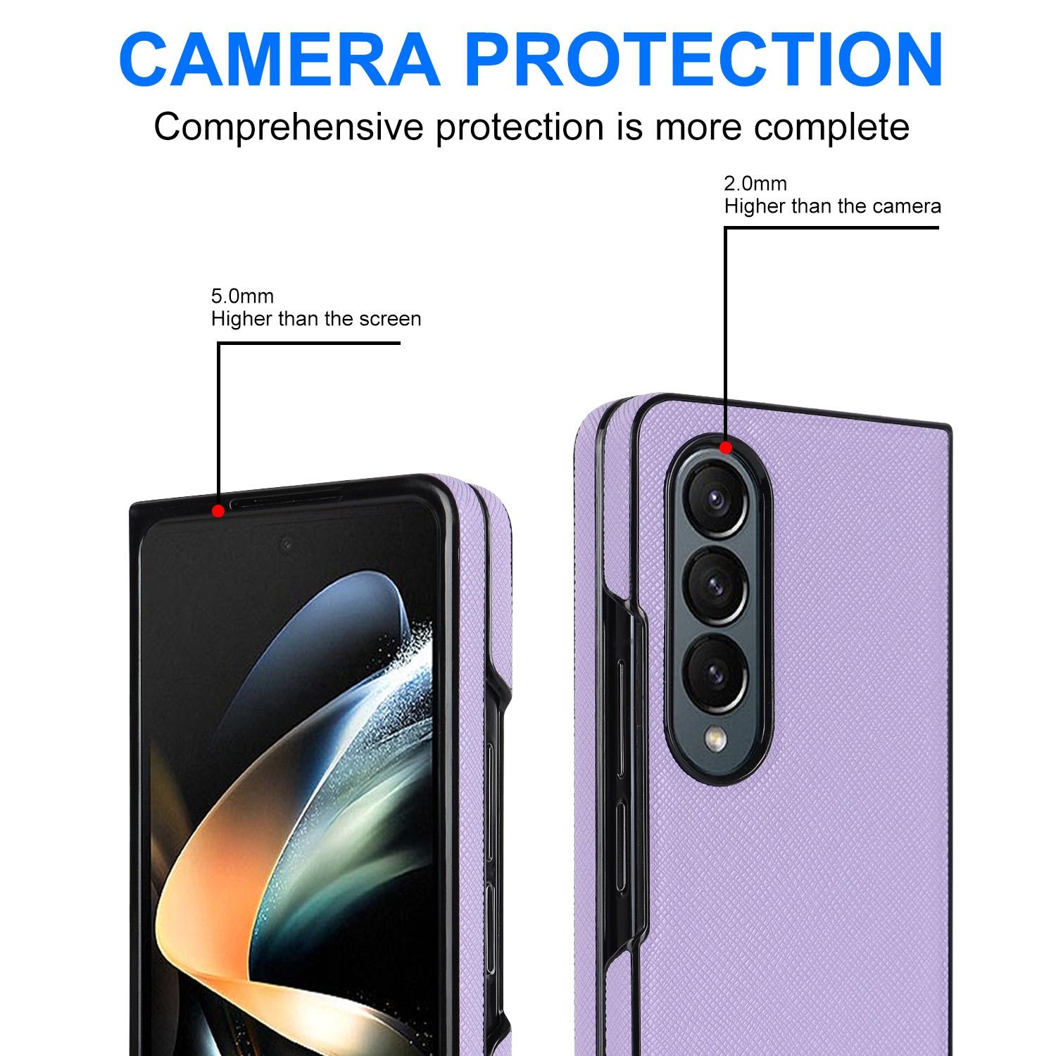 V562-C306672600ADE-202505061659-05 For Samsung Galaxy Z Fold4 5G Foldable Cross Pattern Phone Case - Compact Design - Green - Image 6