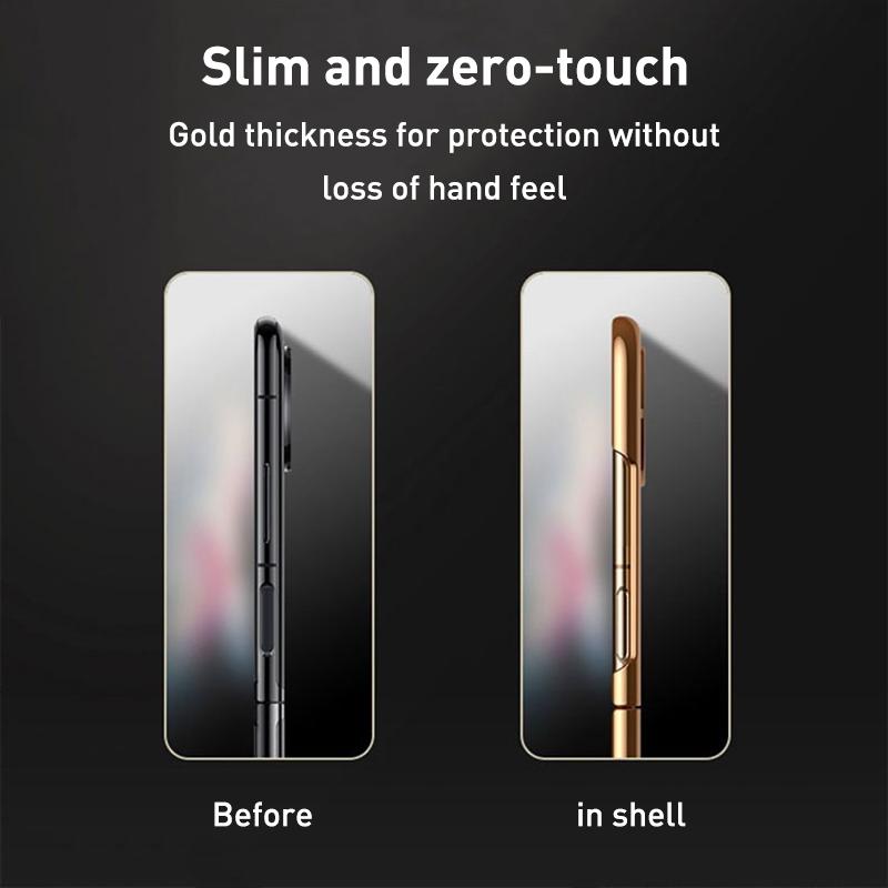 V562-C600483500ADE-202504292107-05 For Samsung Galaxy z Fold4 5G Foldable Lambskin Phone Case - Electroplated - Black - Image 6