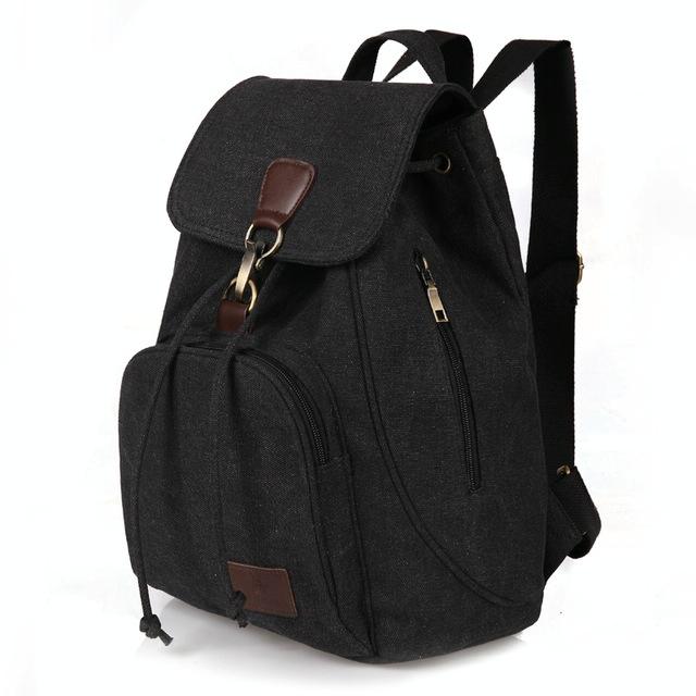 V562-D100543940DBT-202502282215-01 Women Canvas Laptop Backpack - Compact and Stylish - Khaki - Image 2