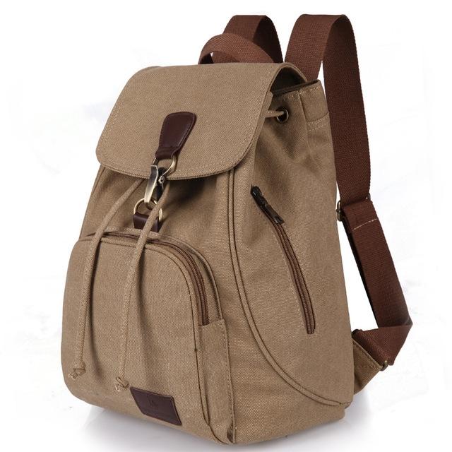 V562-D100543940DBT-202502282215-08 Women Canvas Laptop Backpack - Compact and Stylish - Khaki - Image 9