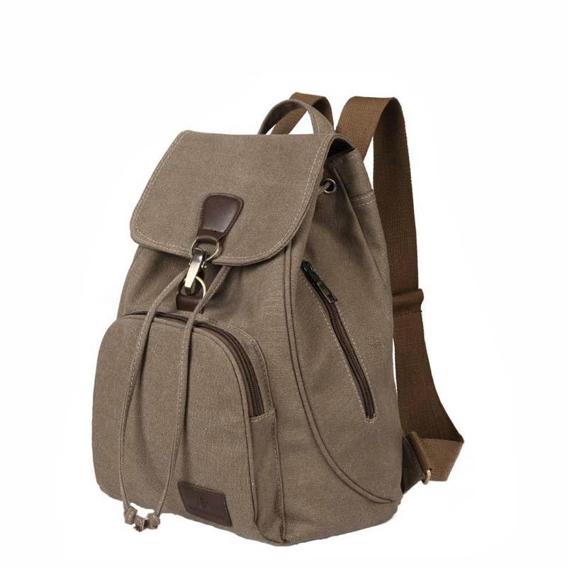 V562-D100543940DBT-202502282215-10 Women Canvas Laptop Backpack - Compact and Stylish - Khaki - Image 11