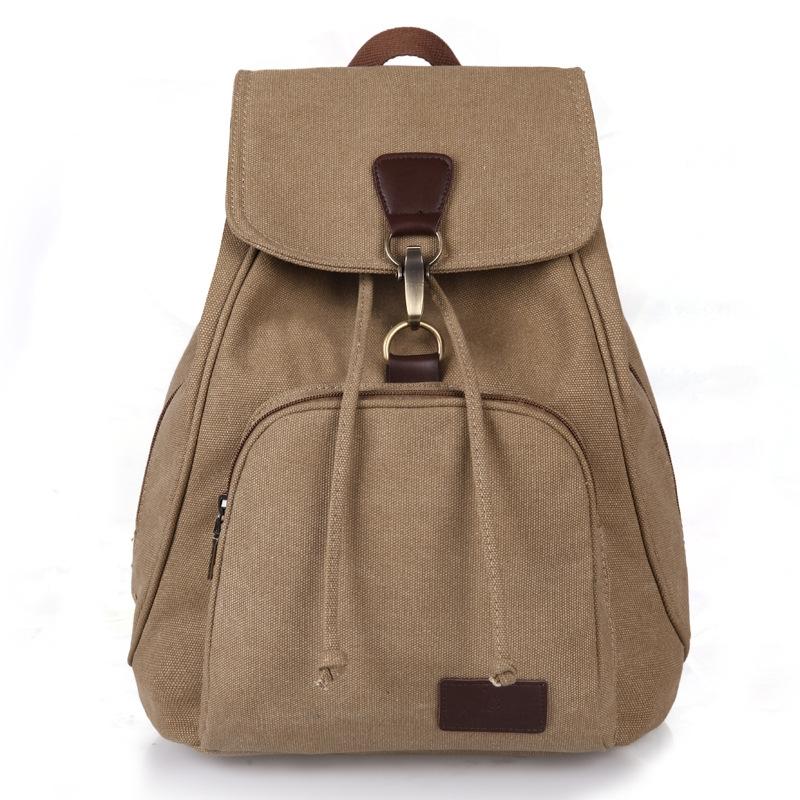V562-D100543940DBT-202502282215-11 Women Canvas Laptop Backpack - Compact and Stylish - Khaki - Image 12