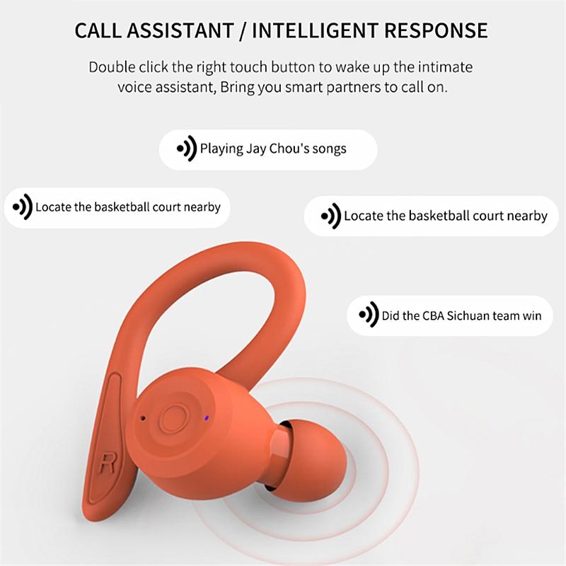 V562-D101045100AYS-202505222030-07 Waterproof T20 Tws Bluetooth Earphones with Charging Box and Noise-cancelling Hooks - Gray - Image 8