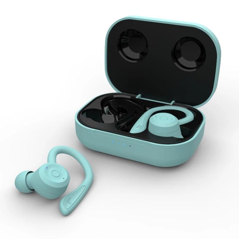 V562-D101045100AYS-202505222030-11 Waterproof T20 Tws Bluetooth Earphones with Charging Box and Noise-cancelling Hooks - Gray - Image 12
