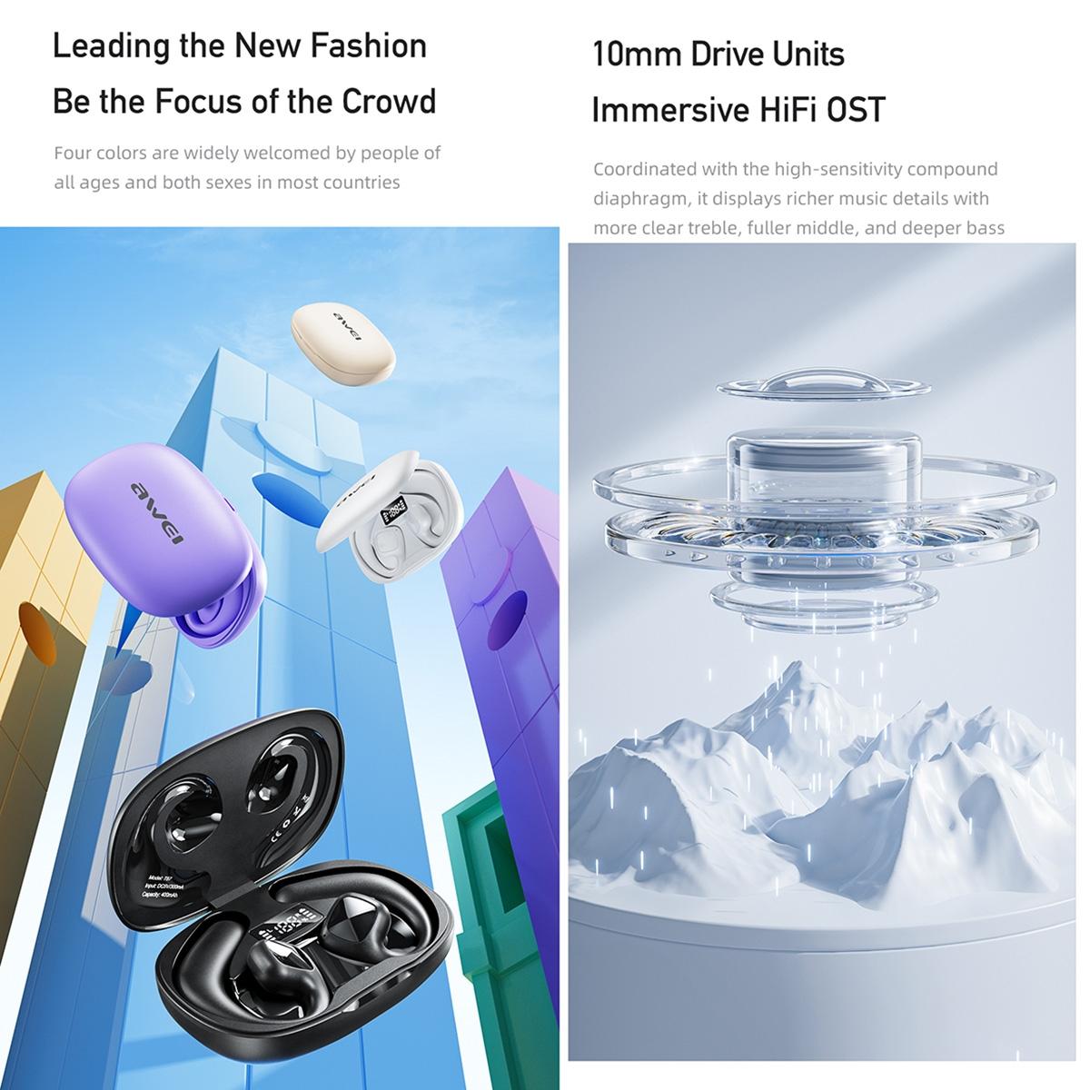 V562-D101568500ADE-202502241515-04 Wireless Tws Bluetooth Earbuds with Air Conduction Technology - Khaki - Image 5