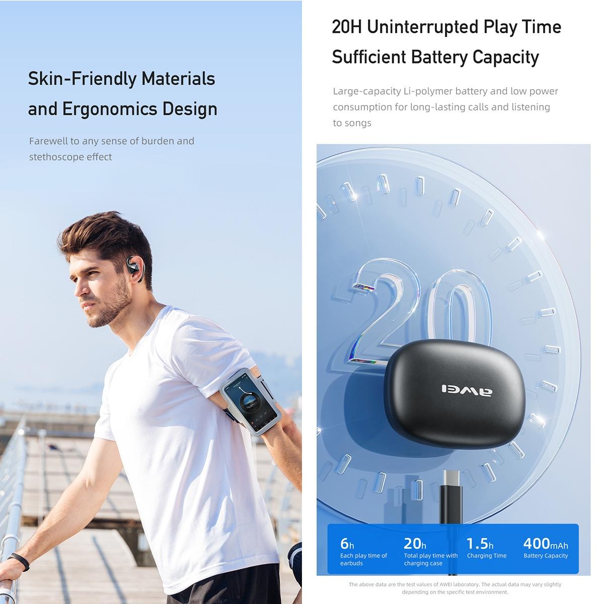 V562-D101568500ADE-202502241515-05 Wireless Tws Bluetooth Earbuds with Air Conduction Technology - Khaki - Image 6