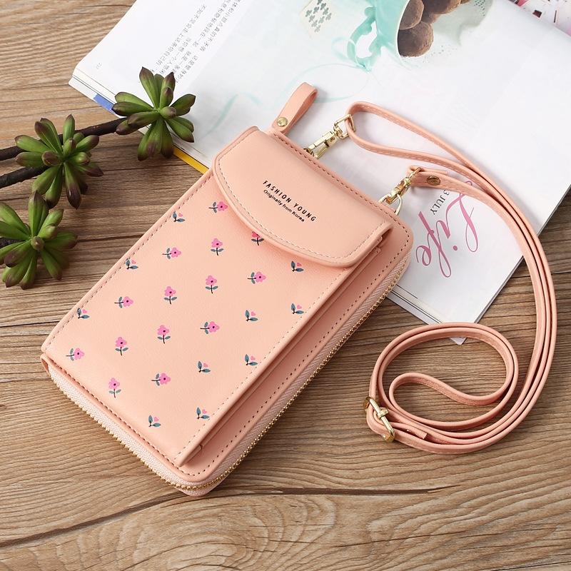V562-D1017653060DBT-202505191633-00 Floral Multi Card Crossbody Bag For Women - Light Pink - Image 1