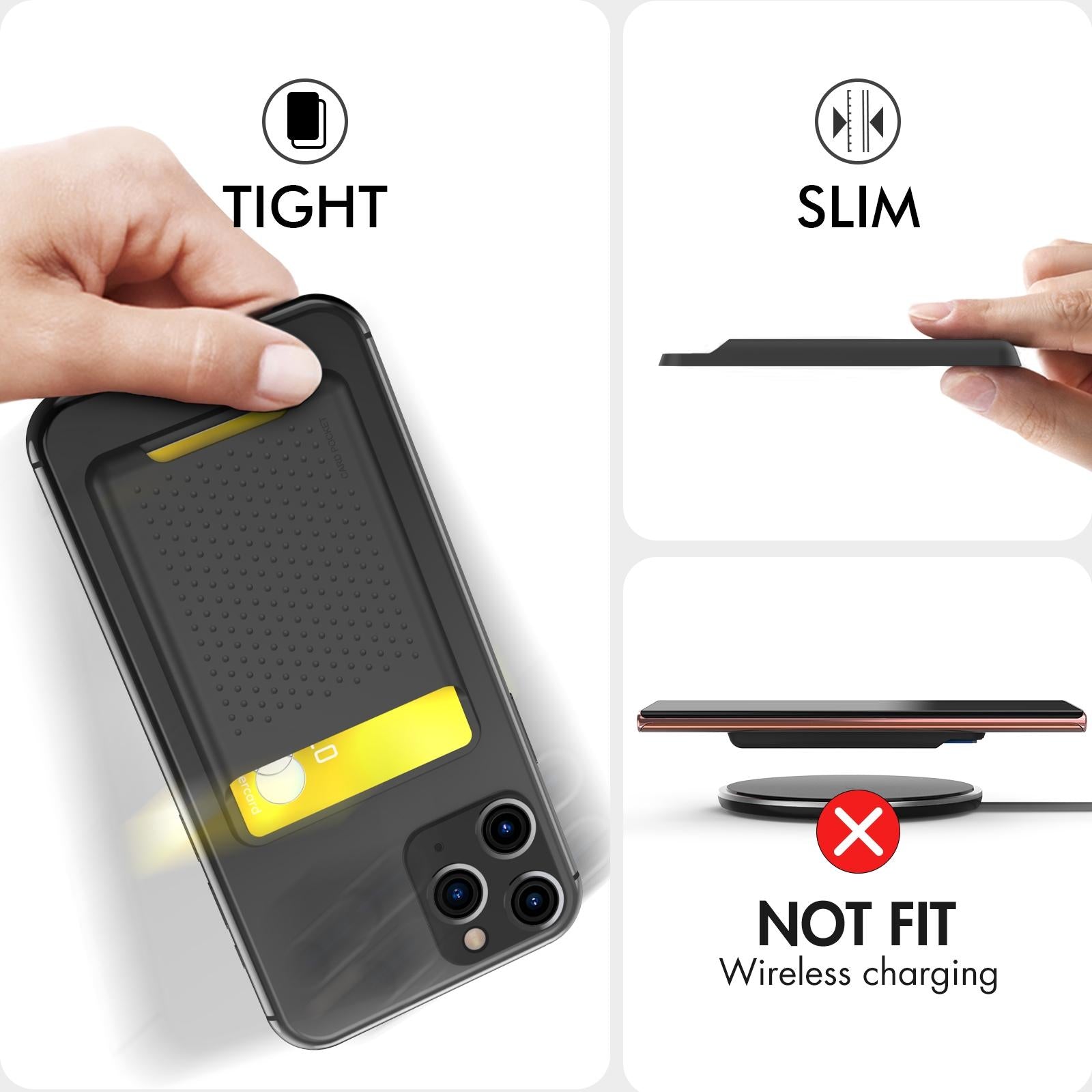 V562-D1019393060DBT-202503281930-03 Universal Adhesive Silicone Card Case For Mobile Phones - Dark Gray - Image 4