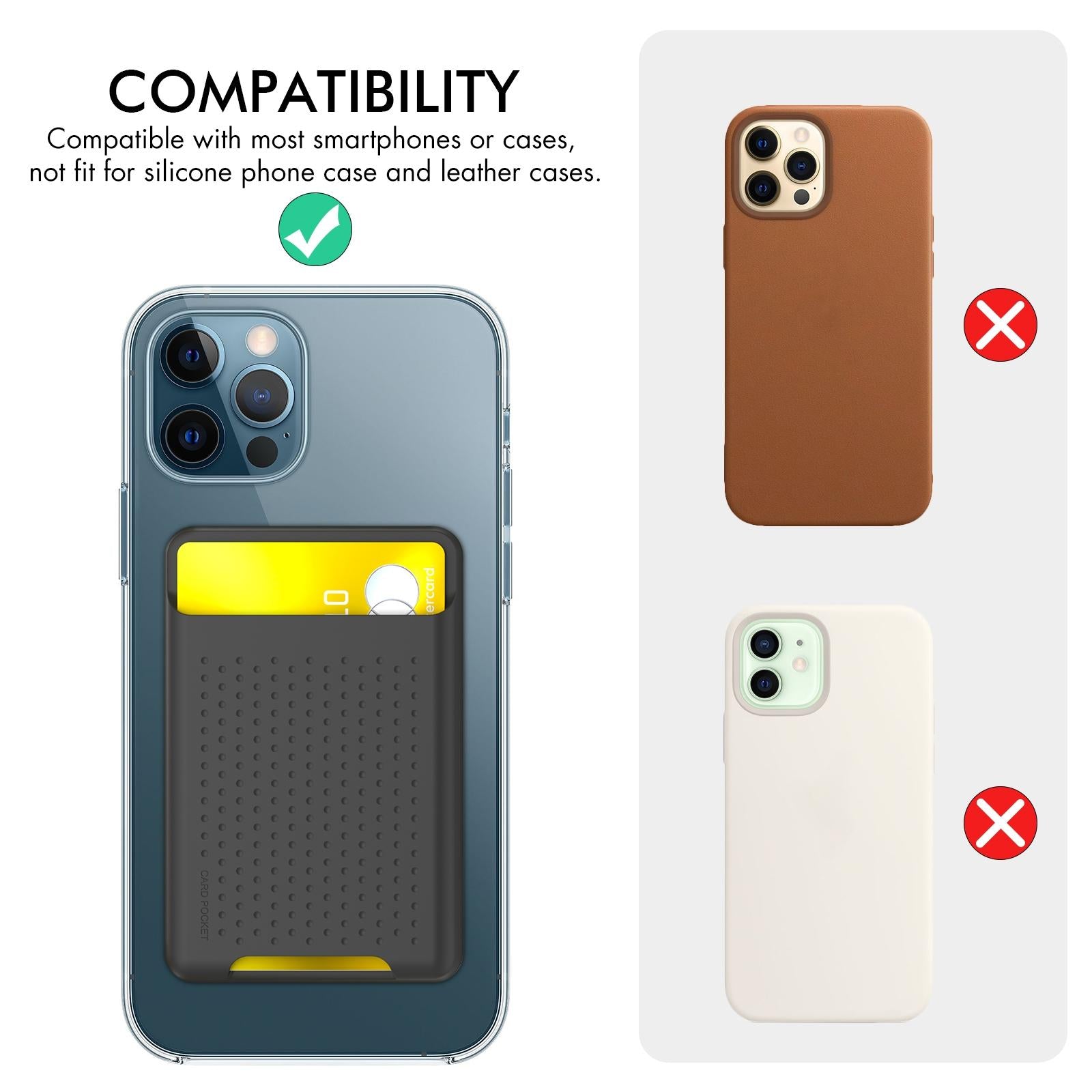 V562-D1019393060DBT-202503281930-05 Universal Adhesive Silicone Card Case For Mobile Phones - Dark Gray - Image 6