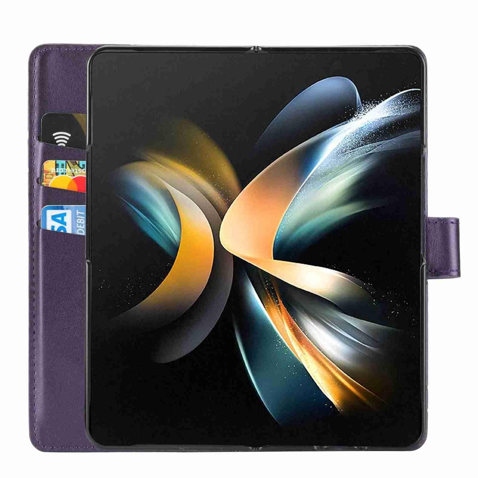 V562-D102570600ADE-202505221906-05 For Samsung Galaxy Z Fold4 5G Embossed Pu Leather Phone Case - Brown - Image 6