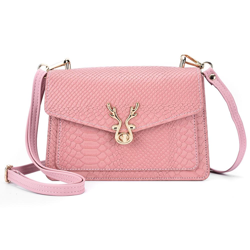 V562-D1033193060DBT-202505191531-00 Stylish Crocodile Leather Crossbody Phone Bag - Pink - Image 1