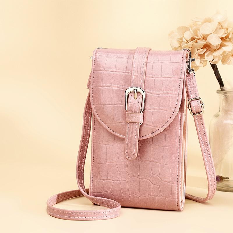 V562-D1034092060DBT-202505191618-00 Stylish Crocodile Print Shoulder Bag - Pink - Image 1