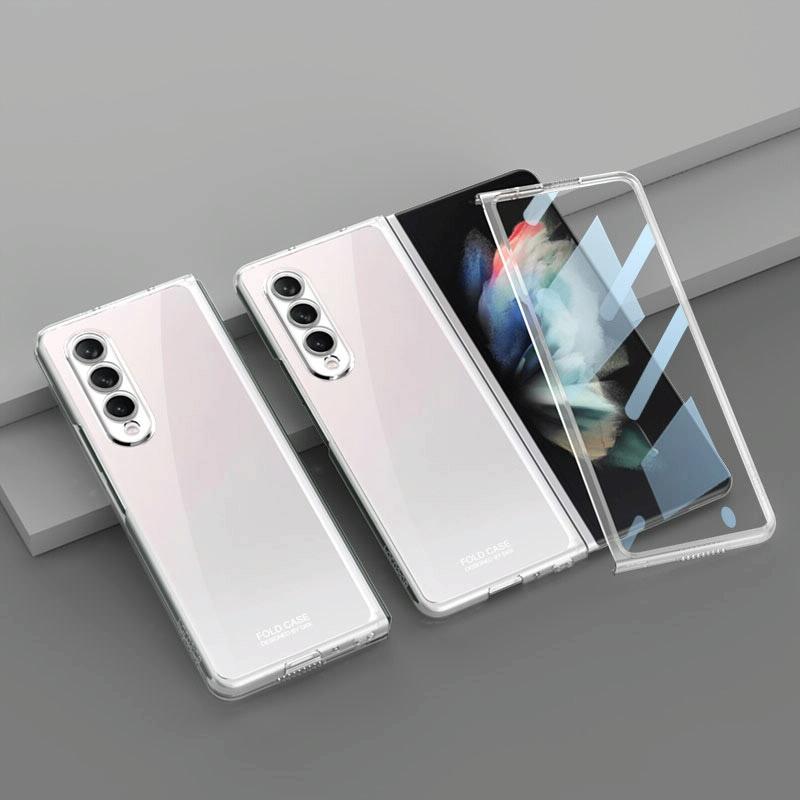 V562-D104006300ADE-202503211340-08 For Samsung Galaxy Z Fold4 5G Full Coverage Electroplated Glass Case - Silver - Image 9