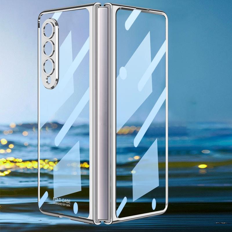 V562-D104006300ADE-202503211340-09 For Samsung Galaxy Z Fold4 5G Full Coverage Electroplated Glass Case - Silver - Image 10