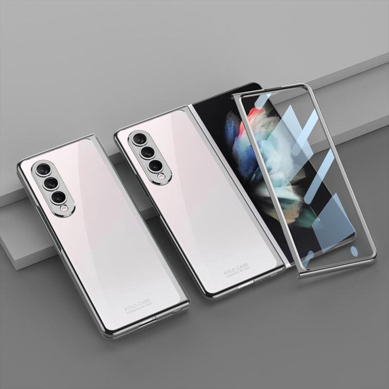 V562-D104006300ADE-202503211340-10 For Samsung Galaxy Z Fold4 5G Full Coverage Electroplated Glass Case - Silver - Image 11