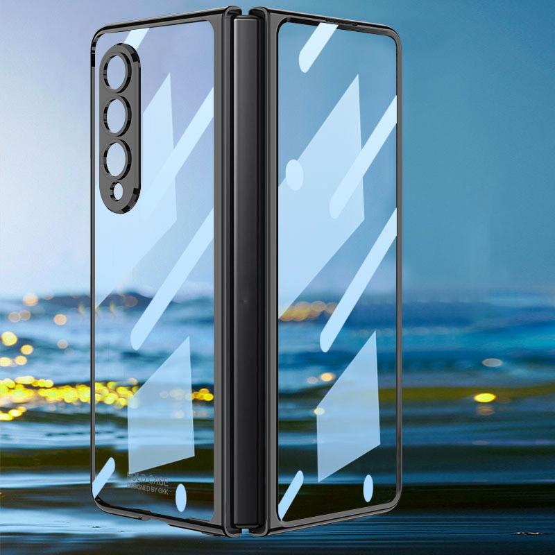 V562-D104006300ADE-202503211340-11 For Samsung Galaxy Z Fold4 5G Full Coverage Electroplated Glass Case - Silver - Image 12