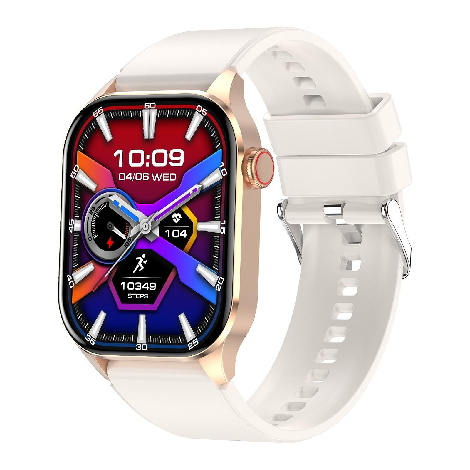 V562-D104582600ADE-202504252031-00 Waterproof Smart Watch With Bluetooth And Blood Oxygen Monitoring - Ip68 - Beige - Image 1