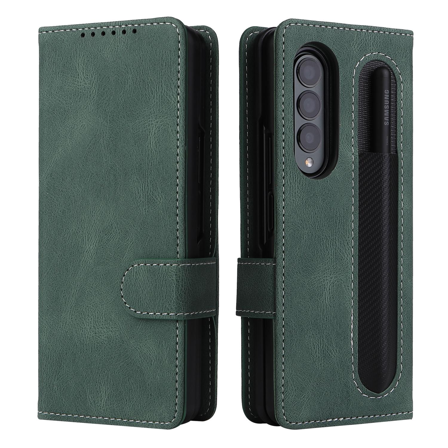 V562-D109206300ADE-202503211352-02 For Samsung Galaxy Z Fold4 5G Foldable Leather Case - Detachable - Black - Image 3