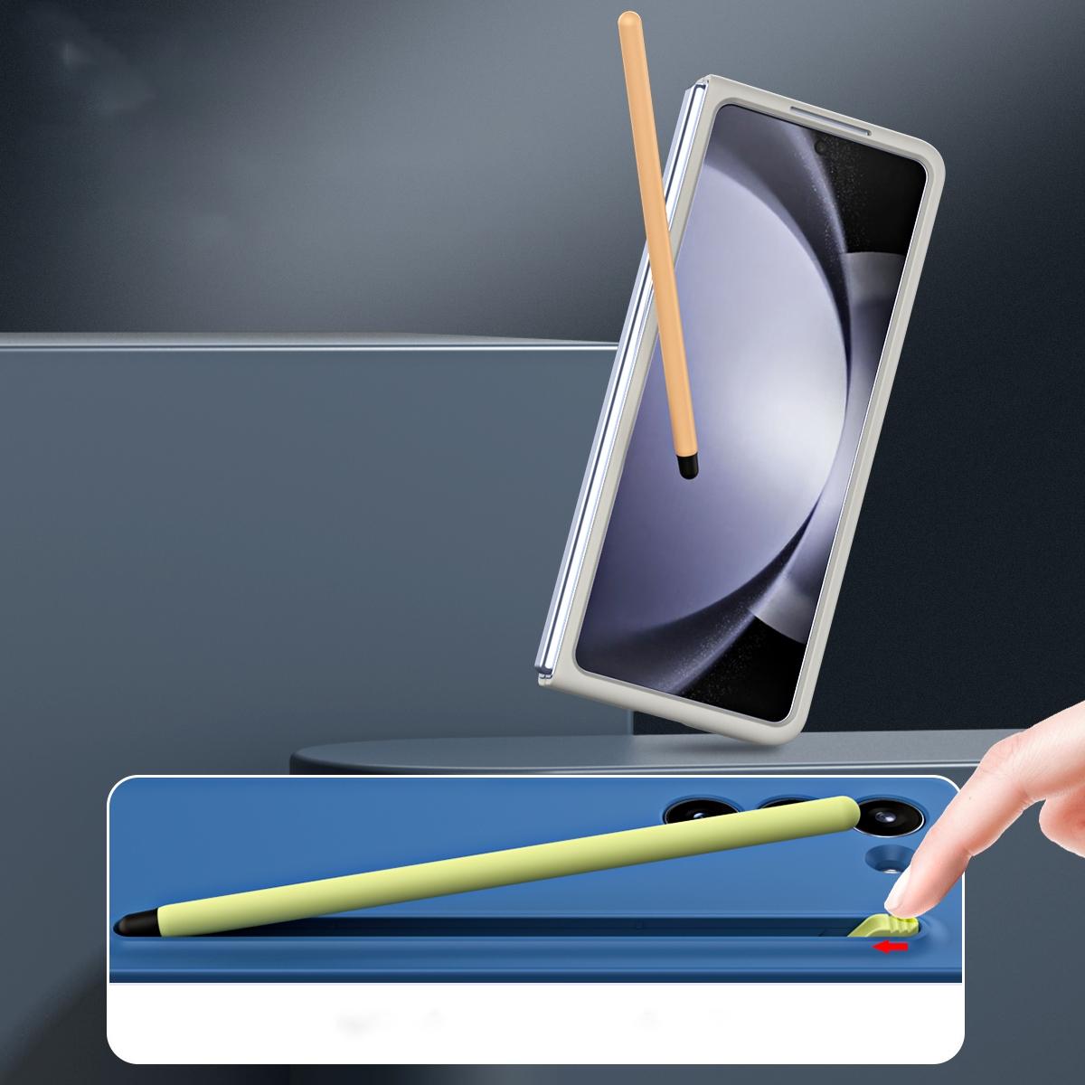 V562-D202663200AYS-202503211326-05 For Samsung Galaxy Z Fold4 5G Enhanced Shockproof Phone Case - Pen Design - Dark Grey - Image 6