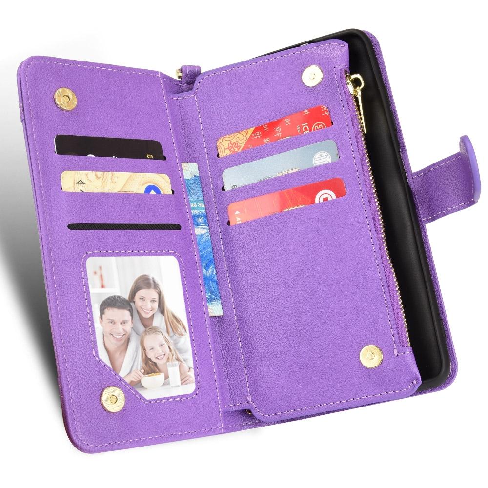 V562-D203995300ADE-202504292043-11 For Samsung Galaxy z Fold4 5G Zipper Leather Phone Case with Litchi Texture - Purple - Image 12