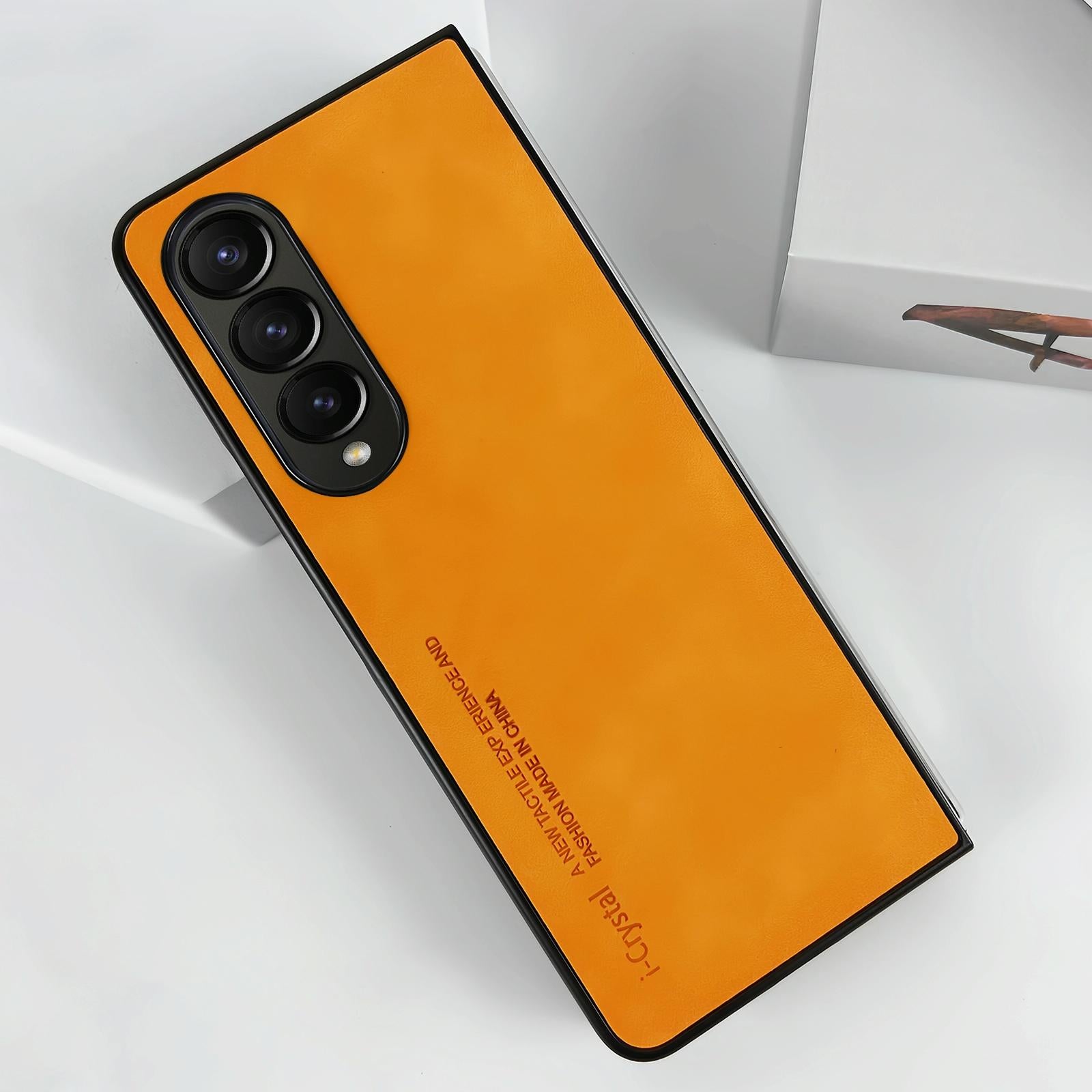 V562-D207271600ADE-202503211411-11 For Samsung Galaxy Z Fold4 5G Crystal Leather Foldable Case - Orange - Image 12