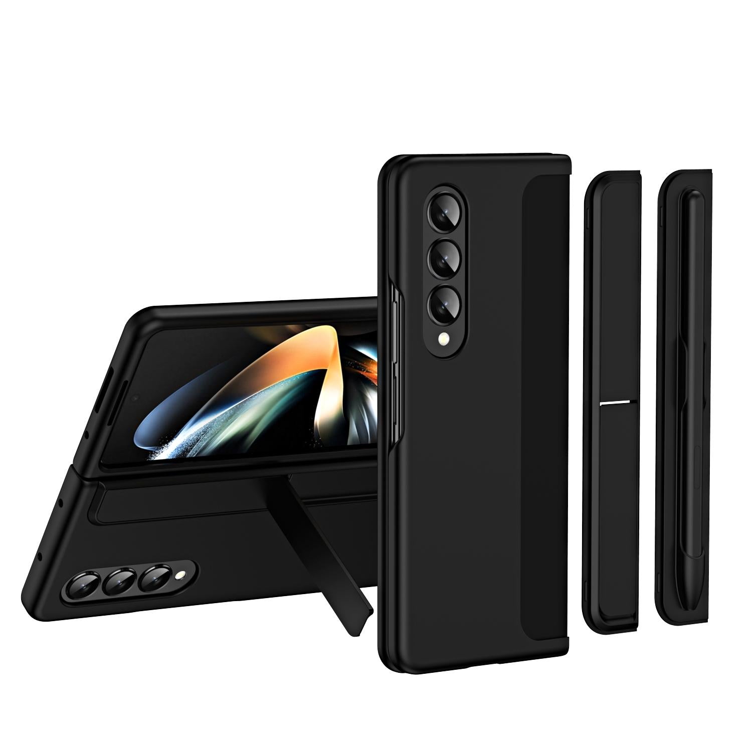 V562-D208520400ADE-202503211336-11 For Samsung Galaxy Z Fold4 5G Detachable Pen & Phone Case - 2 In 1 - Black - Image 12