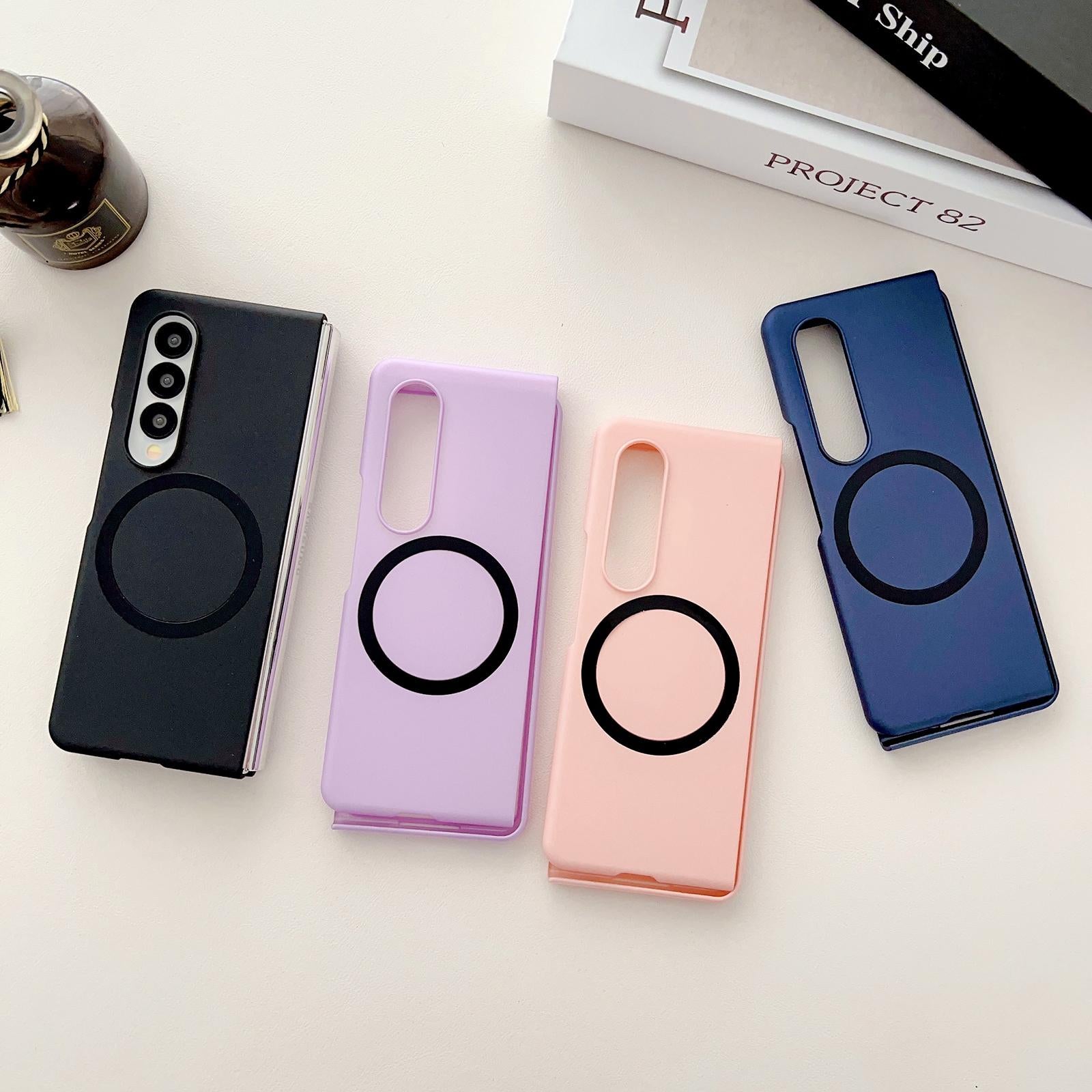 V562-D209933400ADE-202505221906-02 For Samsung Galaxy Z Fold4 5G Shockproof Magnetic Phone Case - Skin Protection - Purple - Image 3