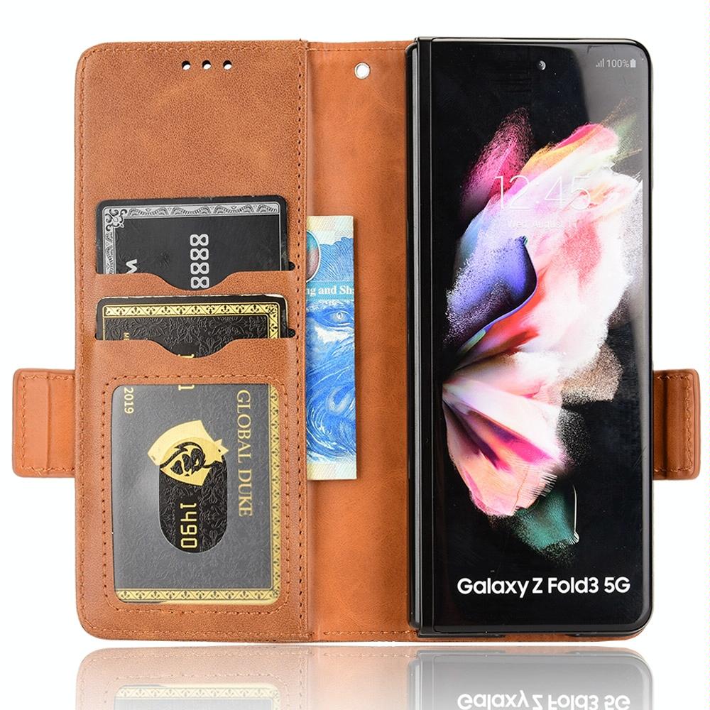 V562-D302583400ADE-202503211310-04 For Samsung Galaxy Z Fold4 5G Symmetrical Leather Triangle Phone Case - Purple - Image 5