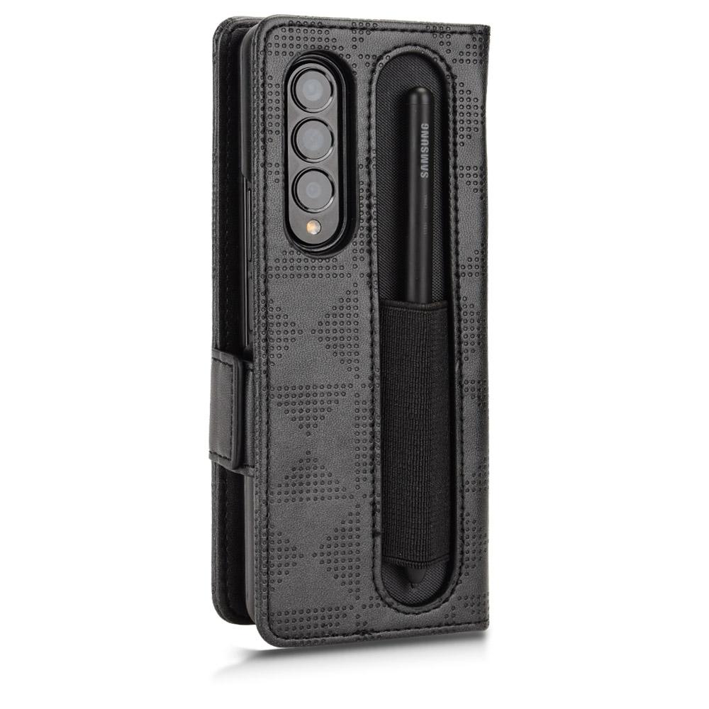V562-D302583400ADE-202503211310-10 For Samsung Galaxy Z Fold4 5G Symmetrical Leather Triangle Phone Case - Purple - Image 11