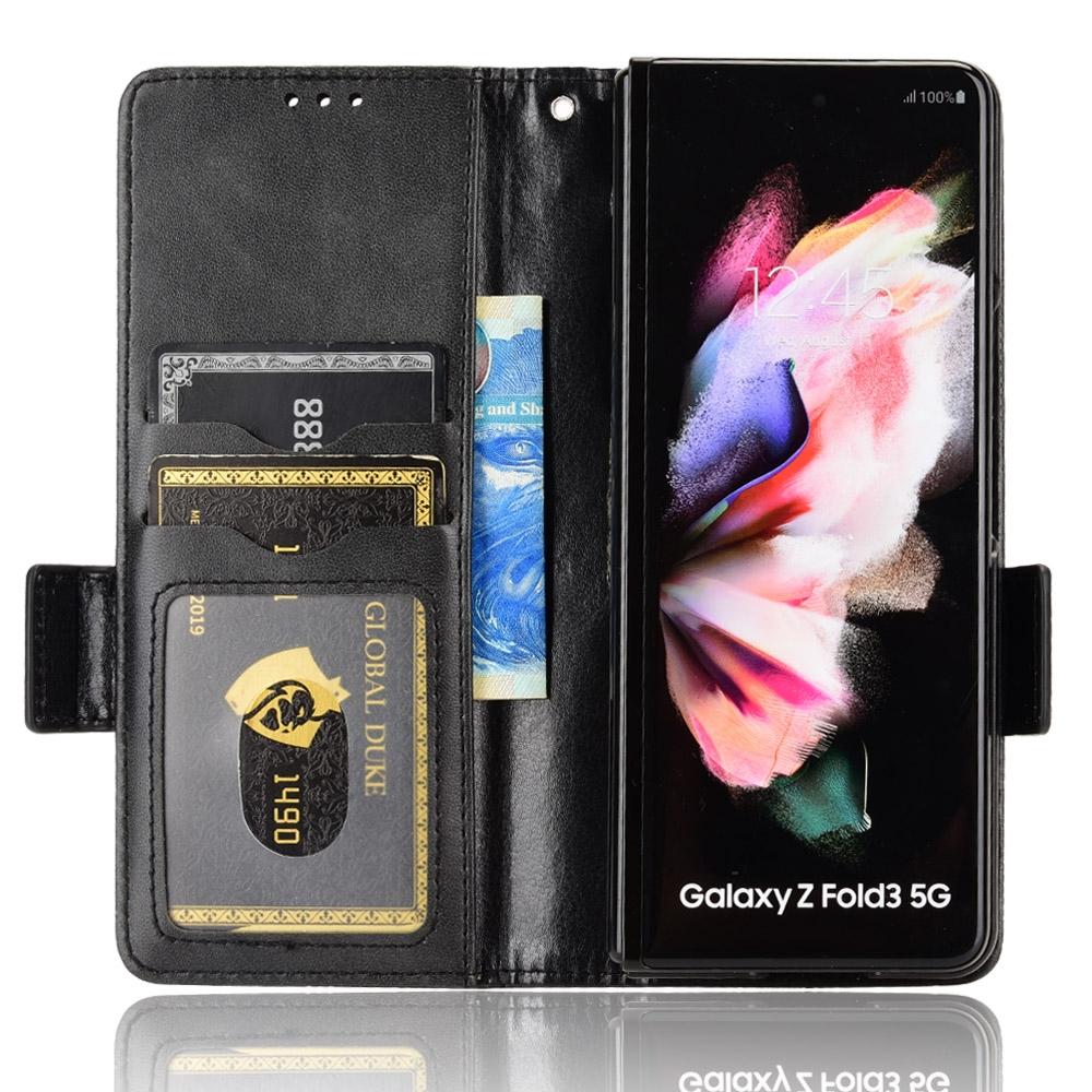 V562-D302583400ADE-202503211310-11 For Samsung Galaxy Z Fold4 5G Symmetrical Leather Triangle Phone Case - Purple - Image 12